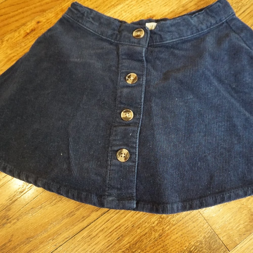 H&M Navy Corduroy Skirt Size 1.5 - 2